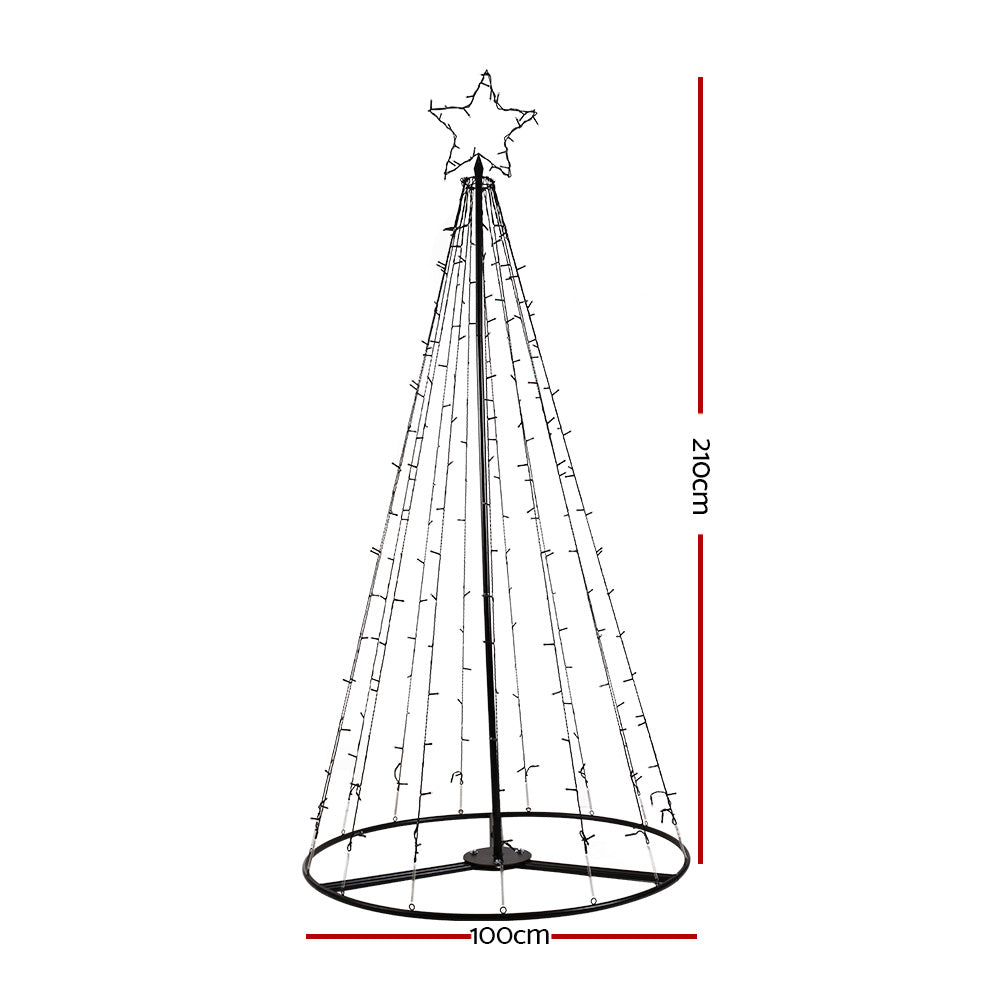 2.1M Christmas Tree LED Lights Solar-powered Xmas Fibre Optic Warm White - image2