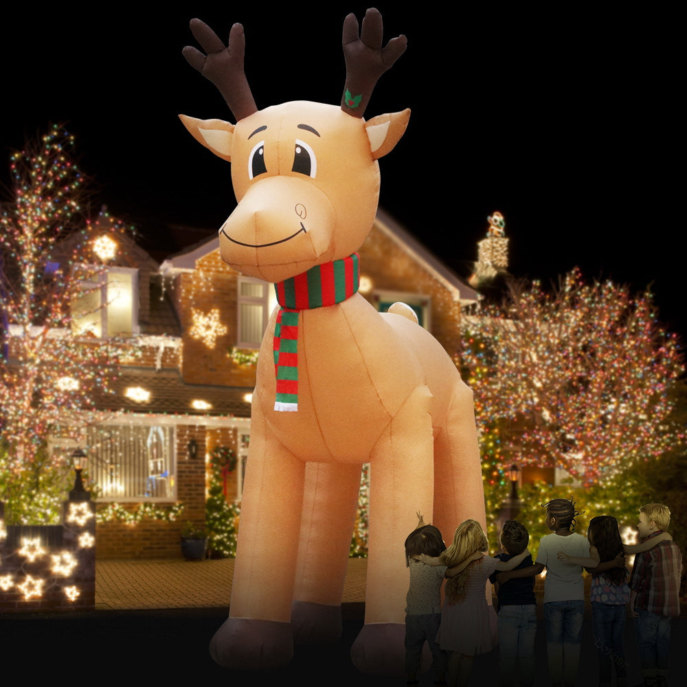 5M Christmas Inflatable Reindeer Giant Deer Air-Power Light Inside - image7