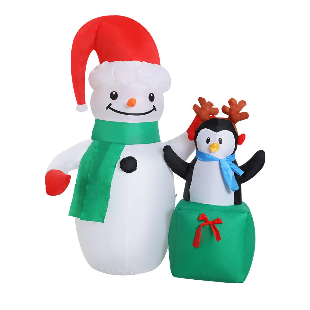 Inflatable Christmas 2.4M Snowman LED Lights Outdoor Decorations - image3