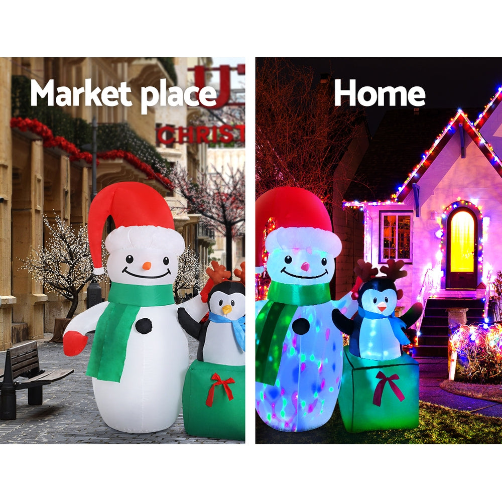 Inflatable Christmas 2.4M Snowman LED Lights Outdoor Decorations - image5