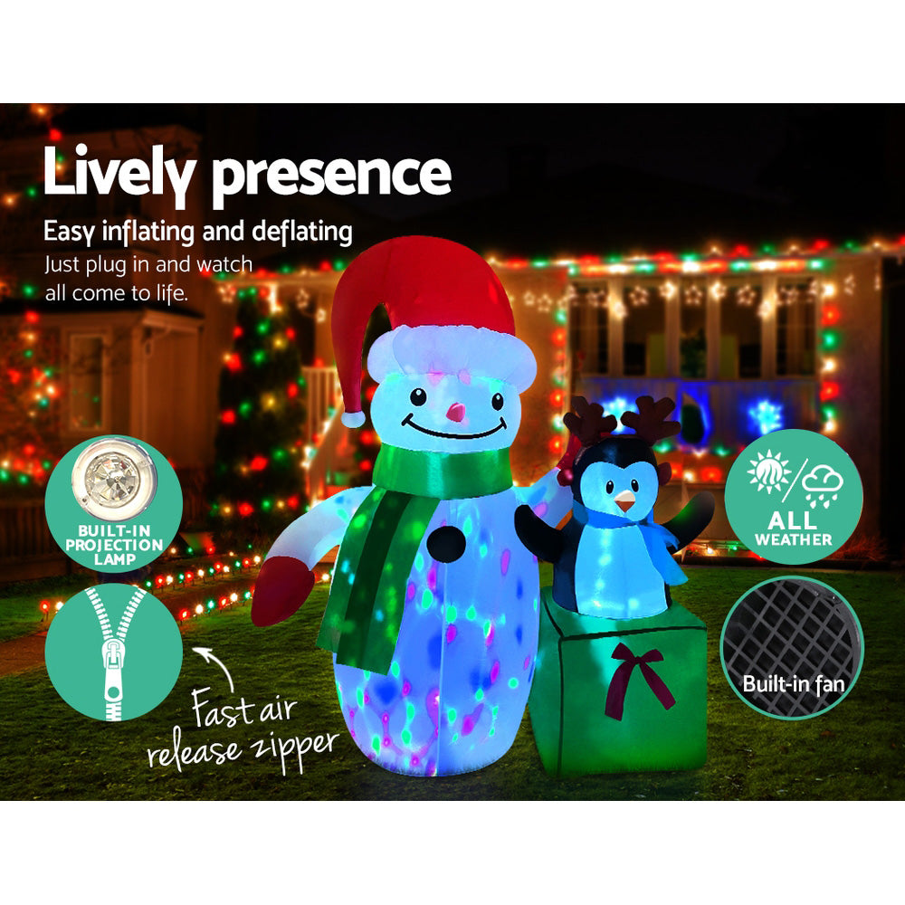 Inflatable Christmas 2.4M Snowman LED Lights Outdoor Decorations - image6