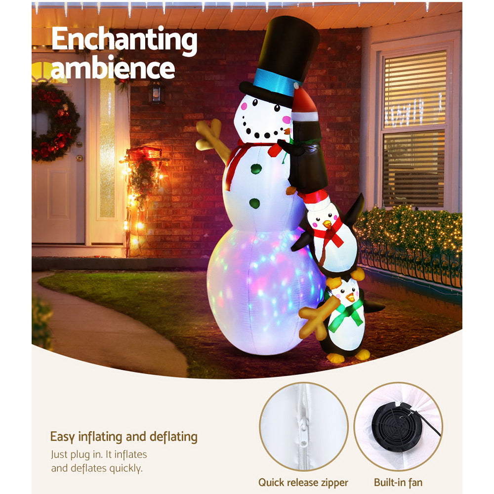 Jingle Jollys 2.4M Christmas Inflatable Snowman Xmas Lights Outdoor Decorations - image7