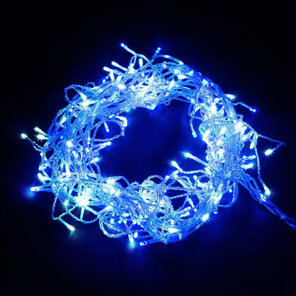 800 LED Christmas Icicle Lights White and Blue - image1