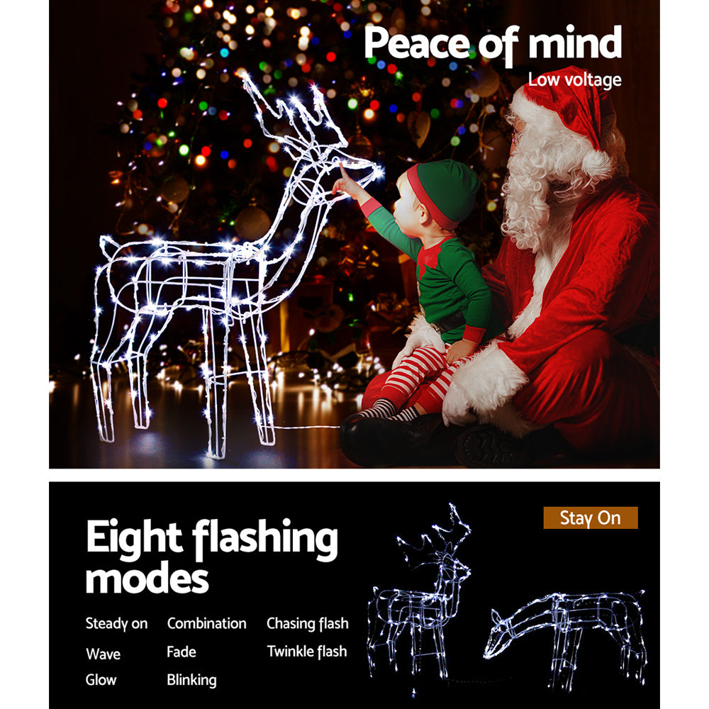 Christmas Motif Lights LED Rope Reindeer Waterproof Solar Powered - image6