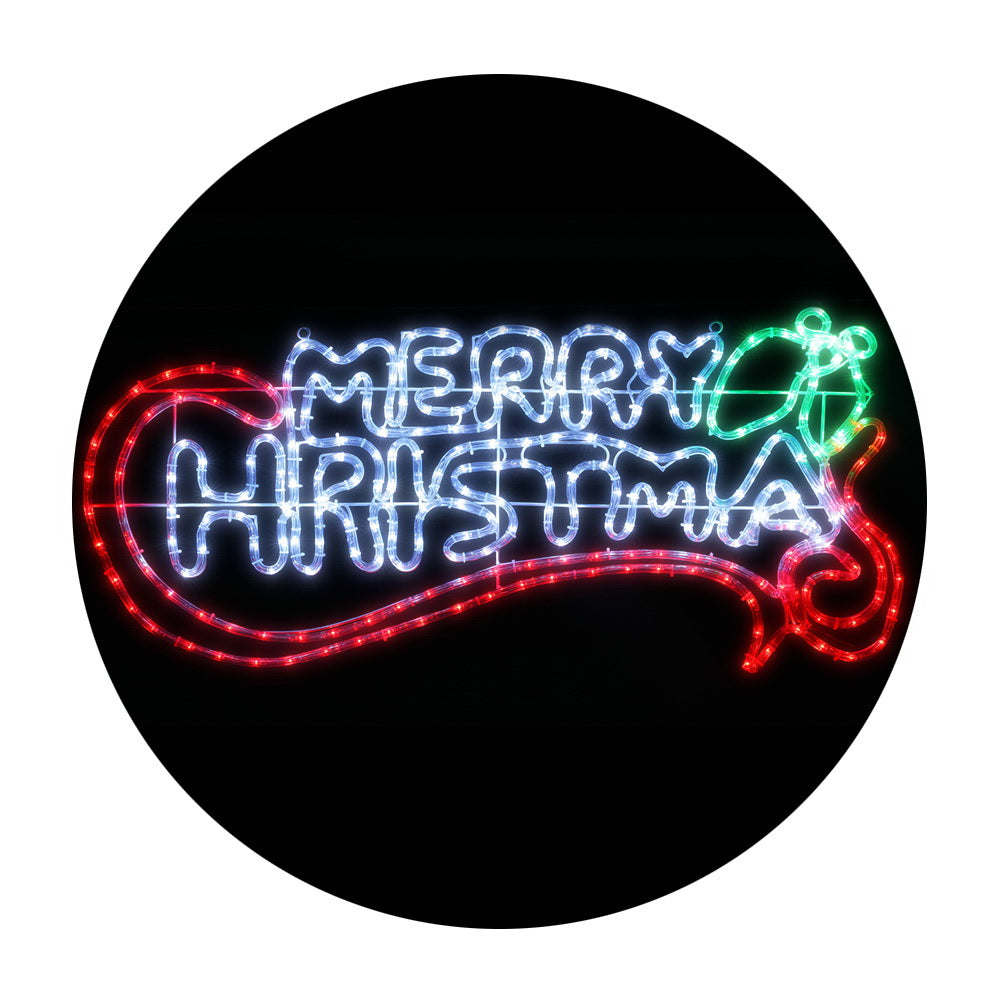 Christmas Motif Lights LED Rope Merry Xmas Waterproof Colourful - image1