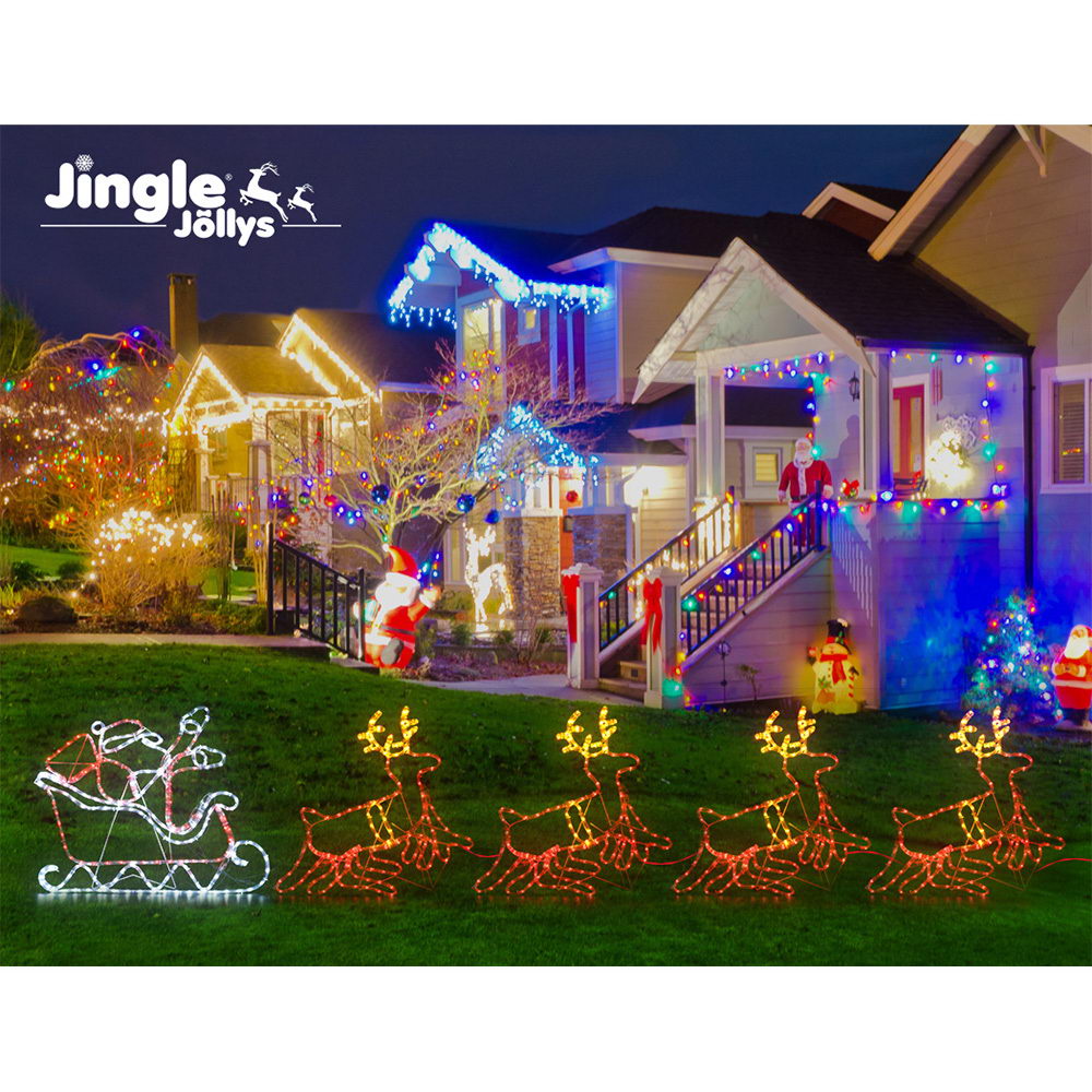 Christmas Motif Lights LED Rope Reindeer Waterproof Colourful Xmas - image6