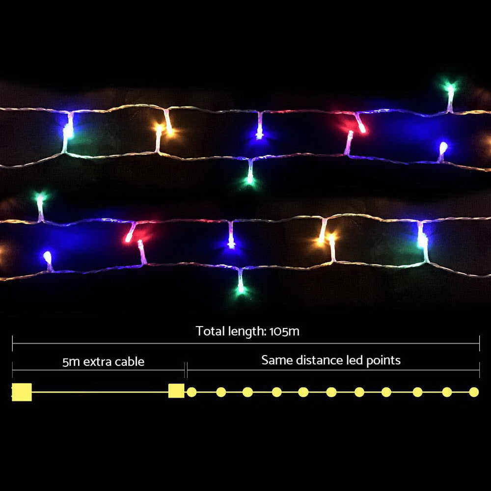 100M Christmas String Lights 500LED Multi Colour - image2