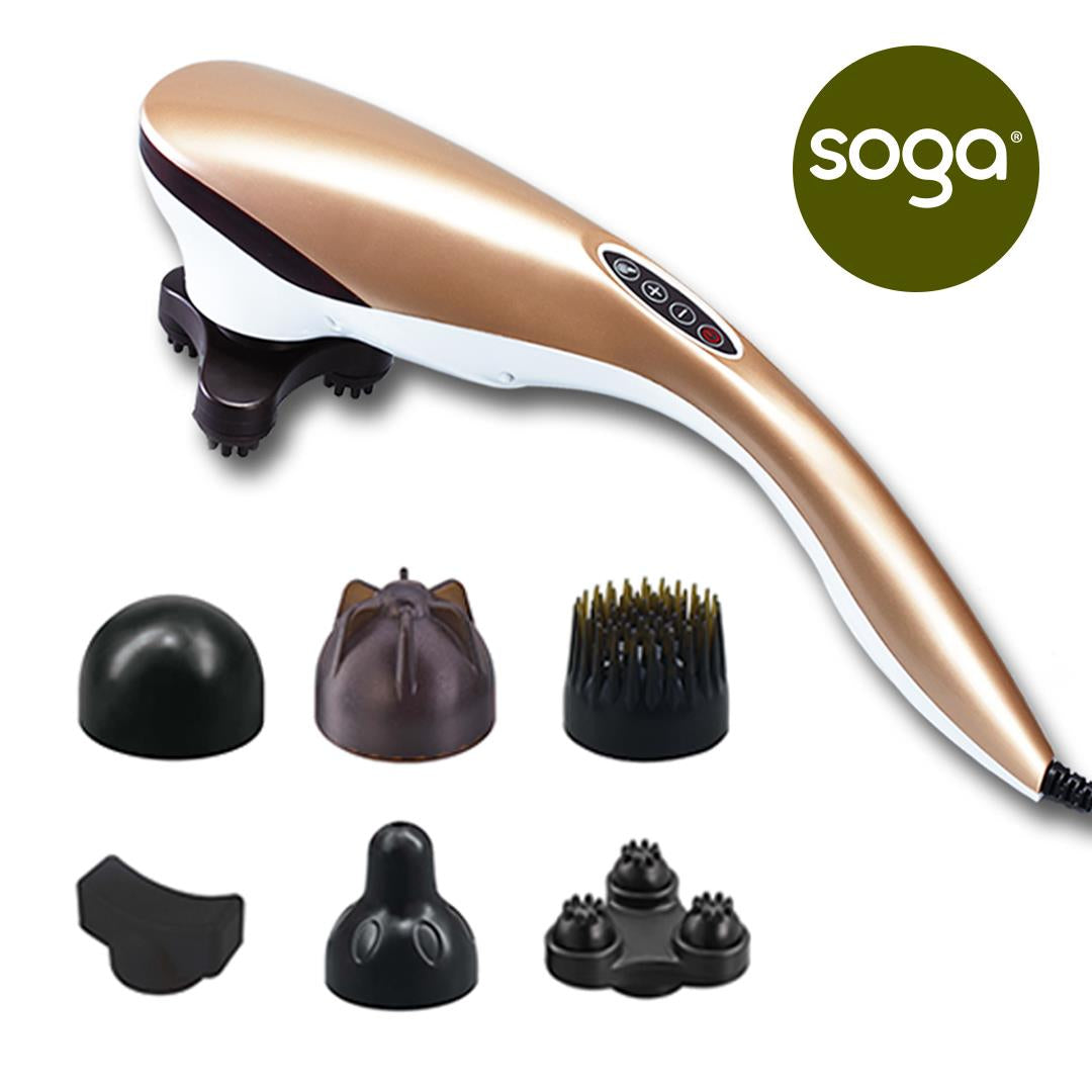 Premium 6 Heads Portable Handheld Massager Soothing Stimulate Blood Flow Shoulder Gold - image8