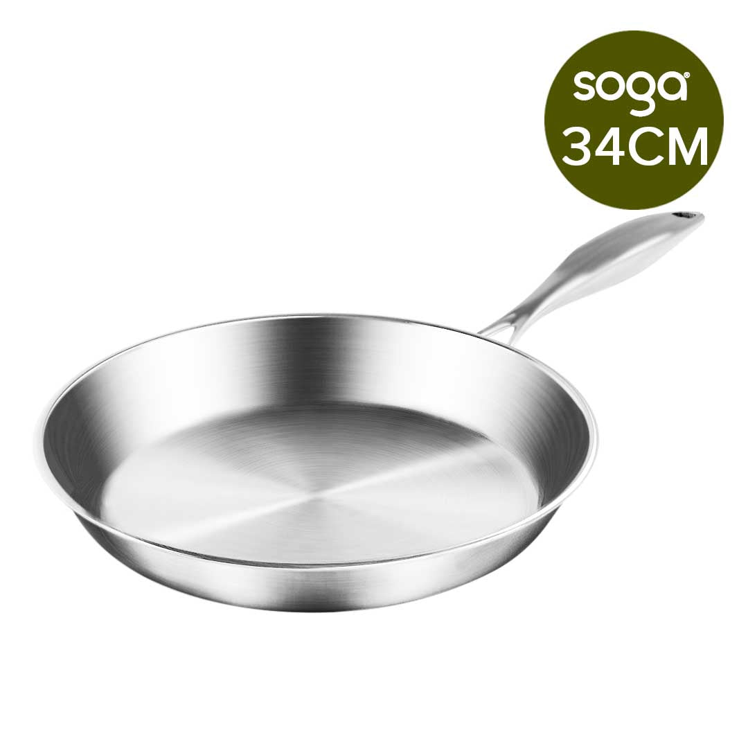 Premium Stainless Steel Fry Pan 34cm Frying Pan Top Grade Induction Cooking FryPan - image12