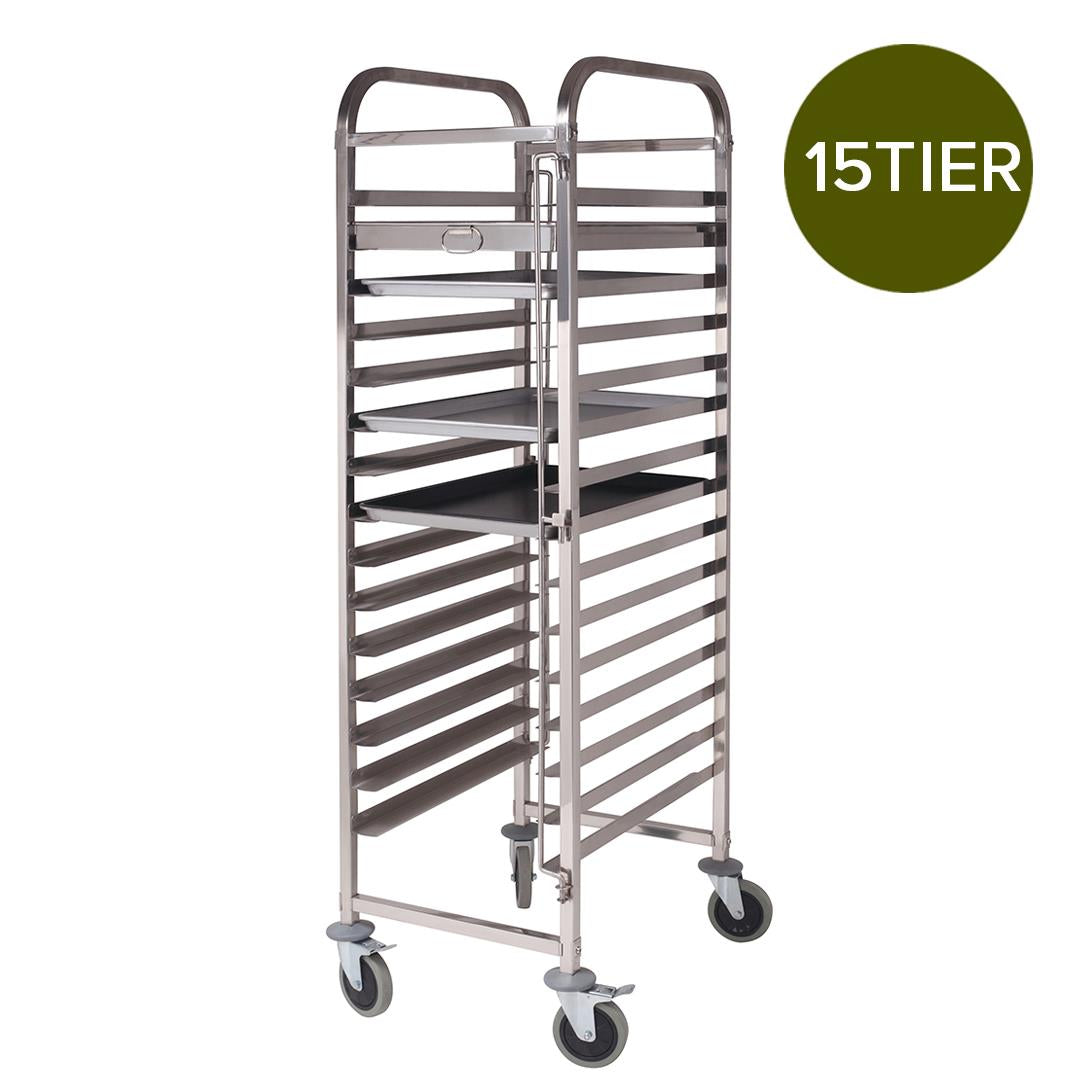 Premium Gastronorm Trolley 15 Tier Stainless Steel Cake Bakery Trolley Suits 60*40cm Tray - image10