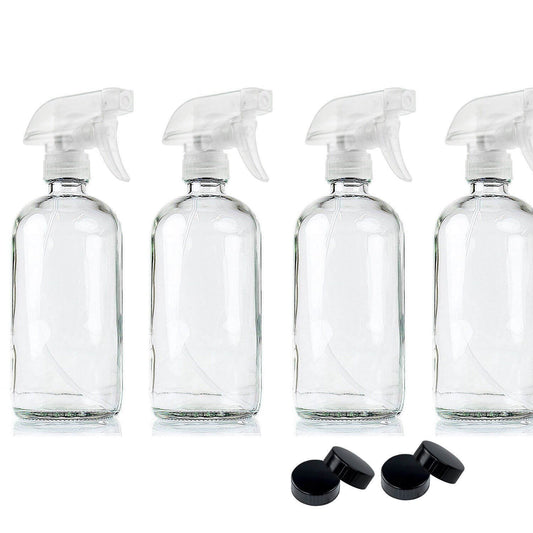 4x 500ml Clear Glass Spray Bottles Trigger Water Sprayer Aromatherapy Dispenser - image1