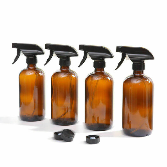 6x 500ml Amber Glass Spray Bottles Trigger Water Sprayer Aromatherapy Dispenser - image1