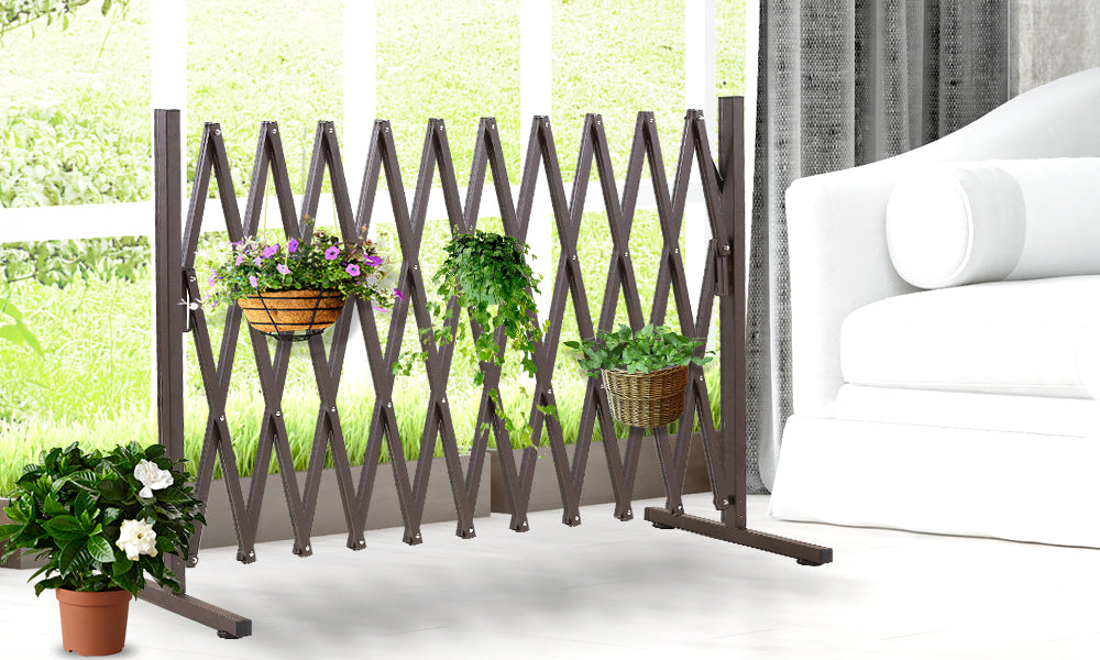 Expandable Metal Steel Safety Gate Trellis Fence Barrier Traffic Indoor Outdoor - image2