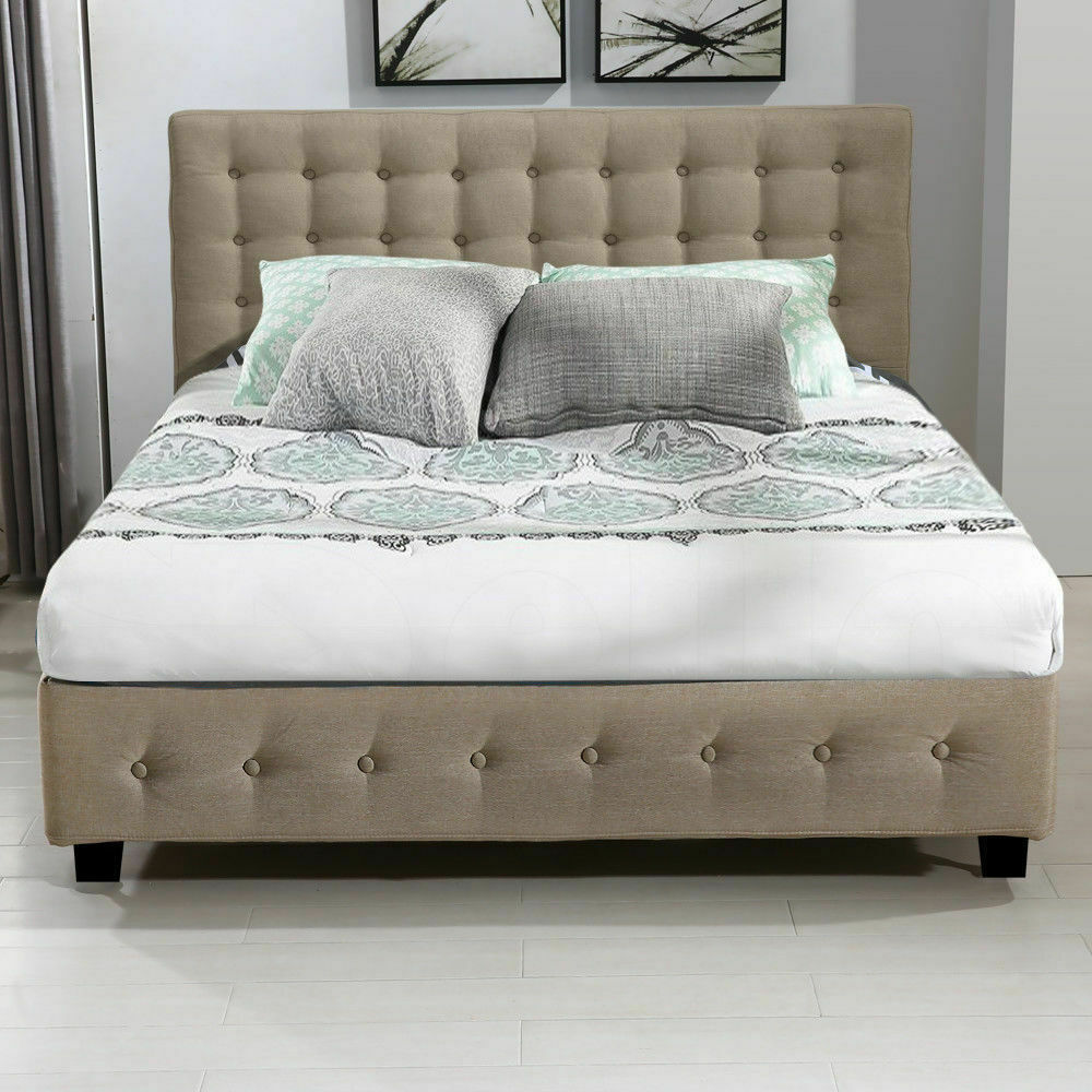 Bed Frame Base With Gas Lift Double Size Platform Fabric - image4