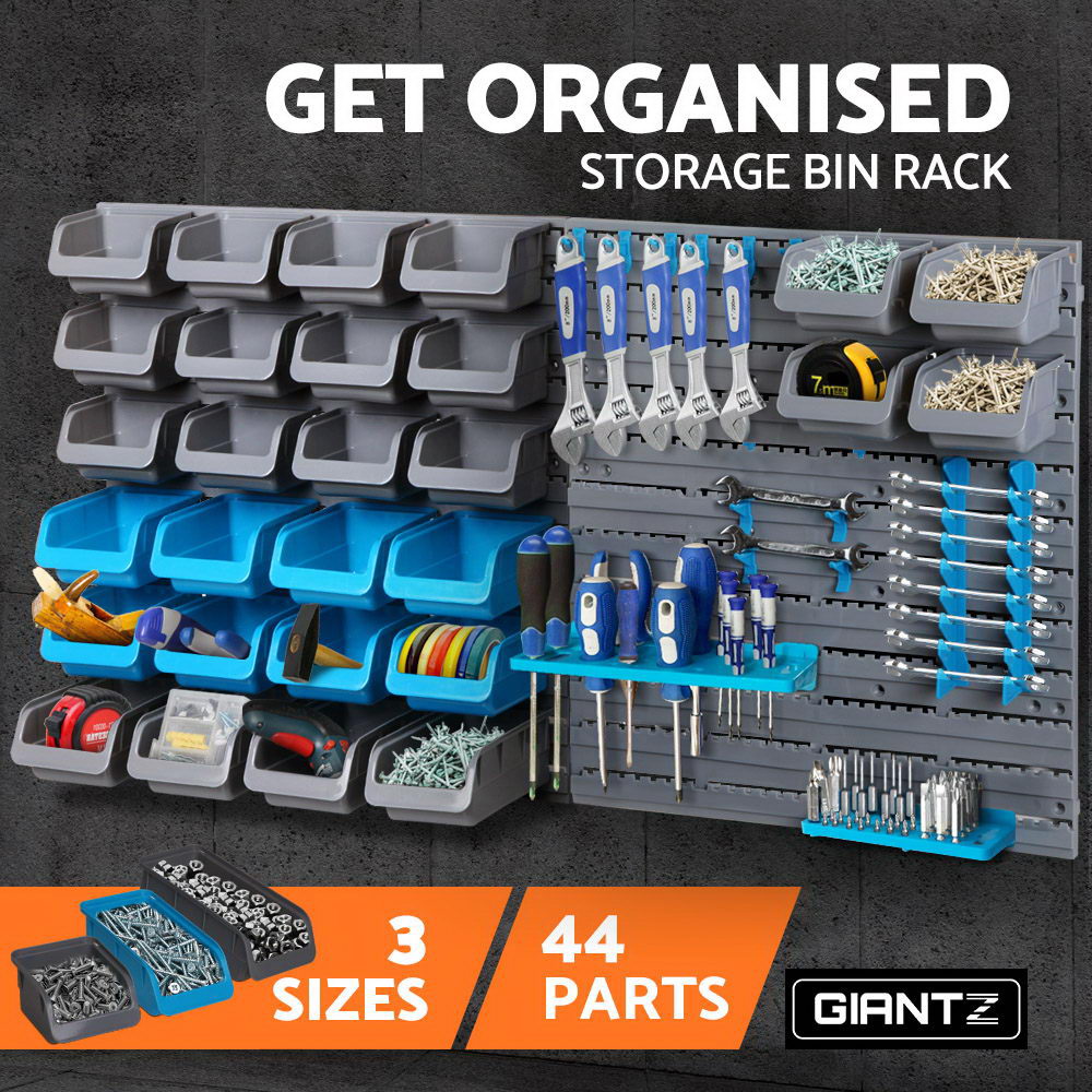 44 Bin Wall Mounted Rack Storage Organiser - image3