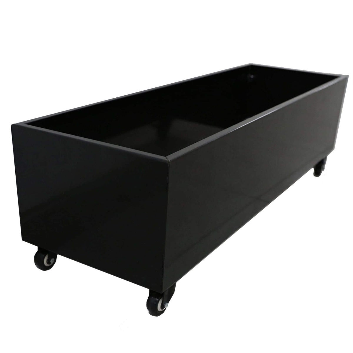 Black Metal Versatility Planter Medium with Wheels - image4