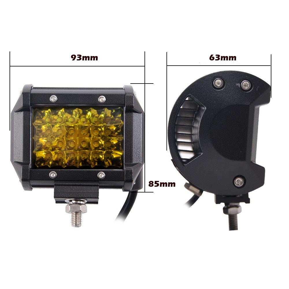 2x 4 inch Spot LED Work Light Bar Philips Quad Row 4WD Fog Amber Reverse Driving - image4