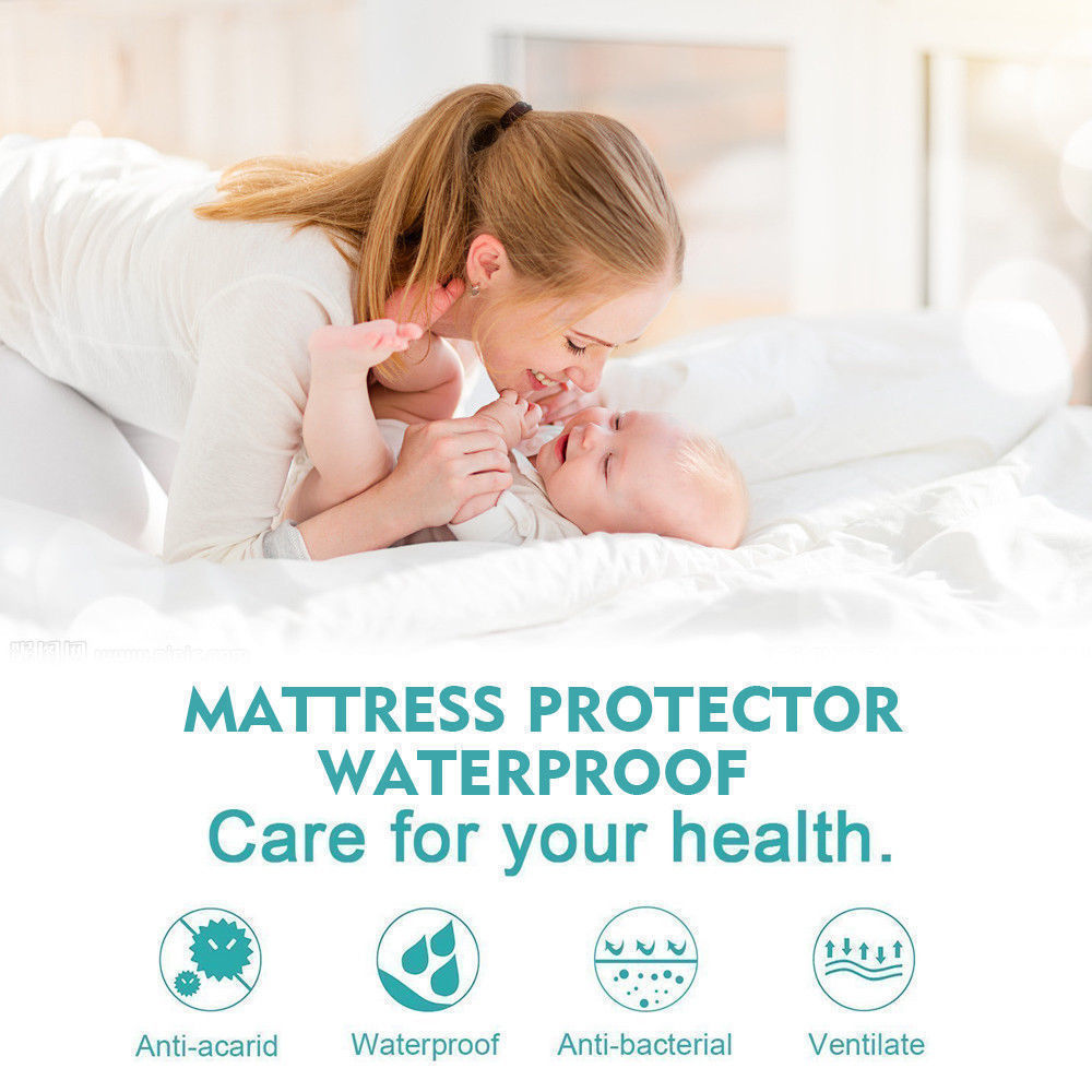 Terry Cotton Fully Fitted Waterproof Mattress Protector in Double Size - image5