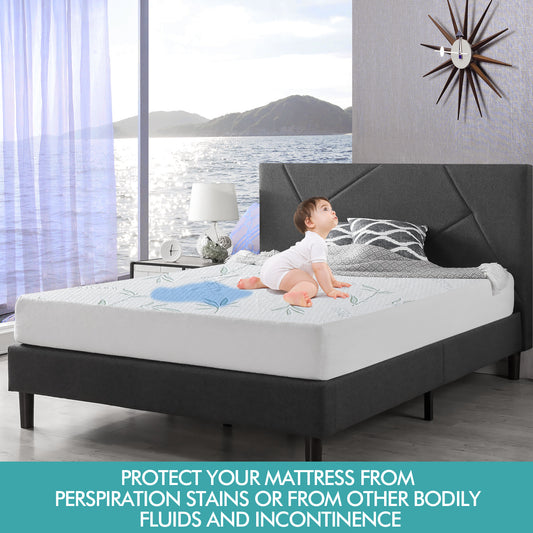 Fitted Waterproof Mattress Protector with Bamboo Fibre Cover Double Size - image1