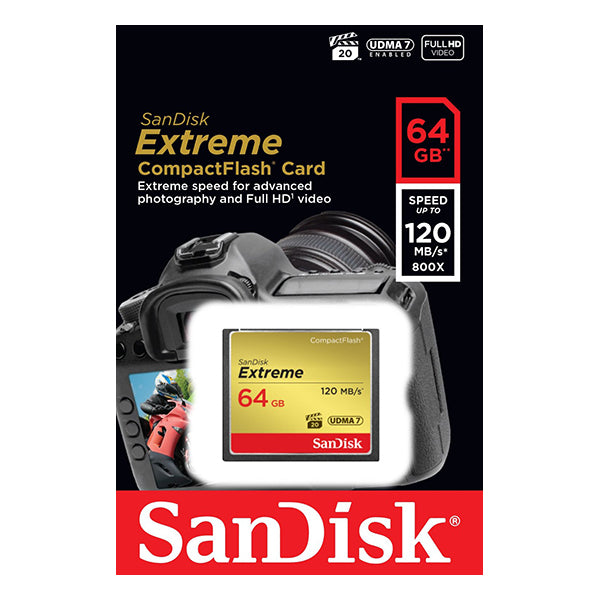 SanDisk 64GB Extreme CompactFlash Card with (write) 85MB/s and (Read)120MB/s - SDCFXSB-64G - image2