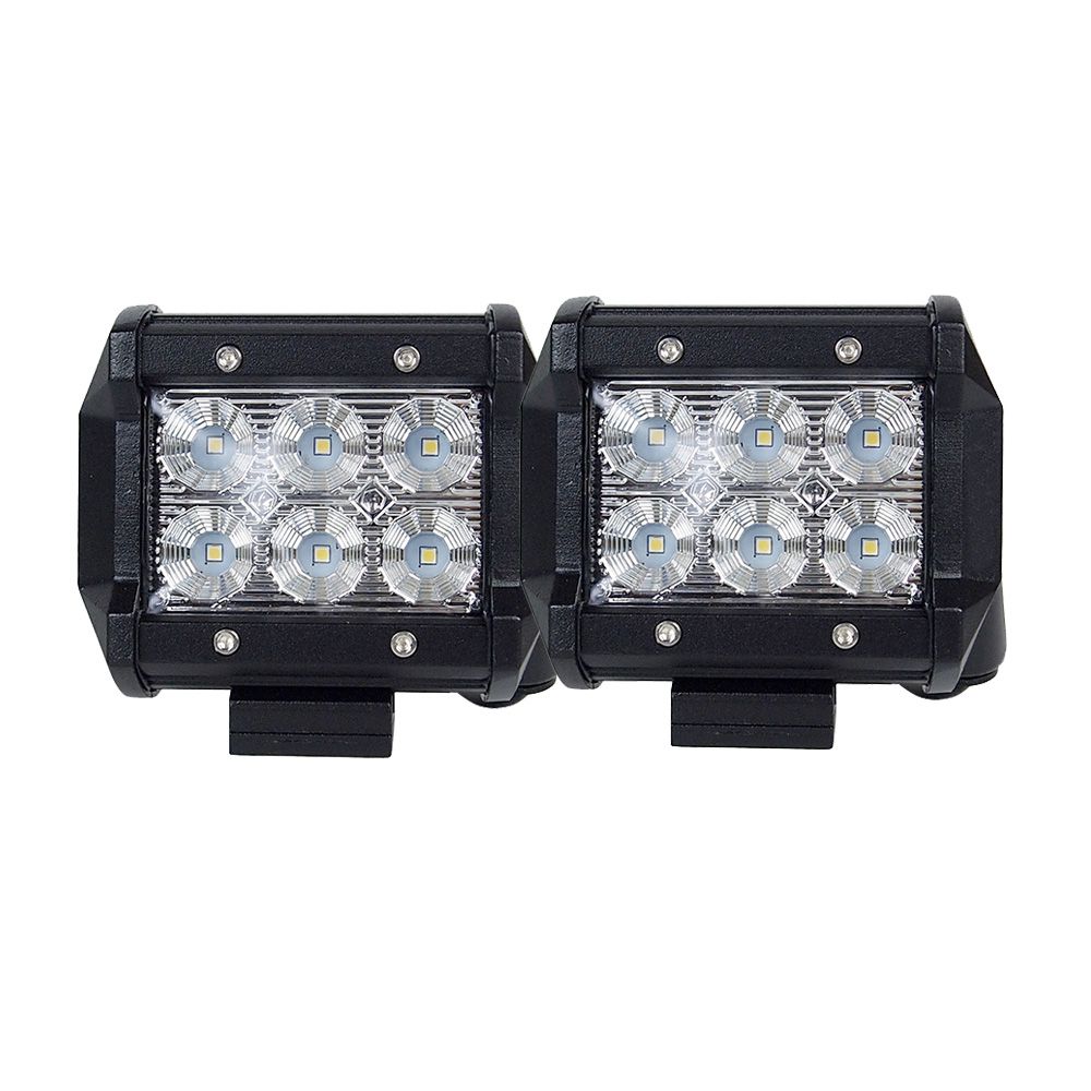 Pair 4inch CREE LED Work Light Bar Flood Beam Offroad Driving Lamp Reverse Fog - image1