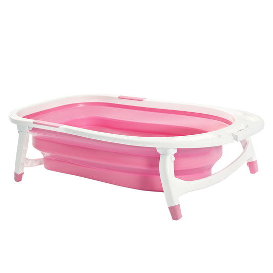 Baby Bath Tub Infant Toddlers Foldable Bathtub Folding Safety Bathing ShowerPink - image1