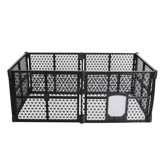 Pet Playpen Foldable Protable Dog Play Pens Plastic Garden Outdoor 6 Panels - image1