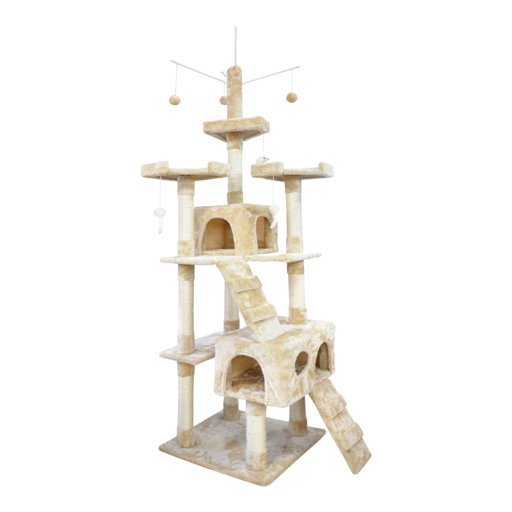 2.1M Cat Scratching Post Tree Gym House Condo Furniture Scratcher Tower - image1