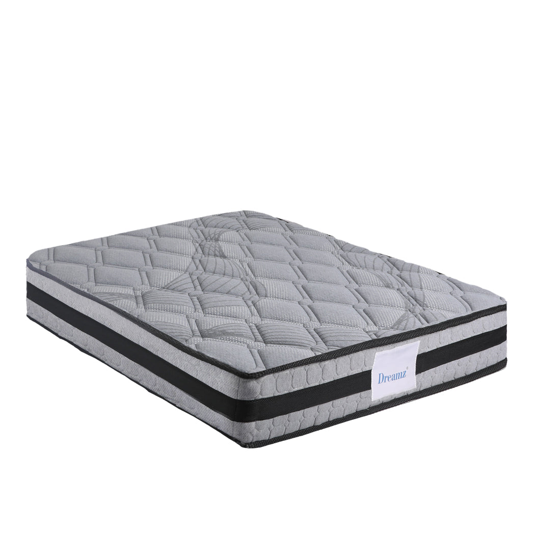 Dreamz Mattress Spring Foam Medium Firm All Size 22CM Single Dark Grey - image1