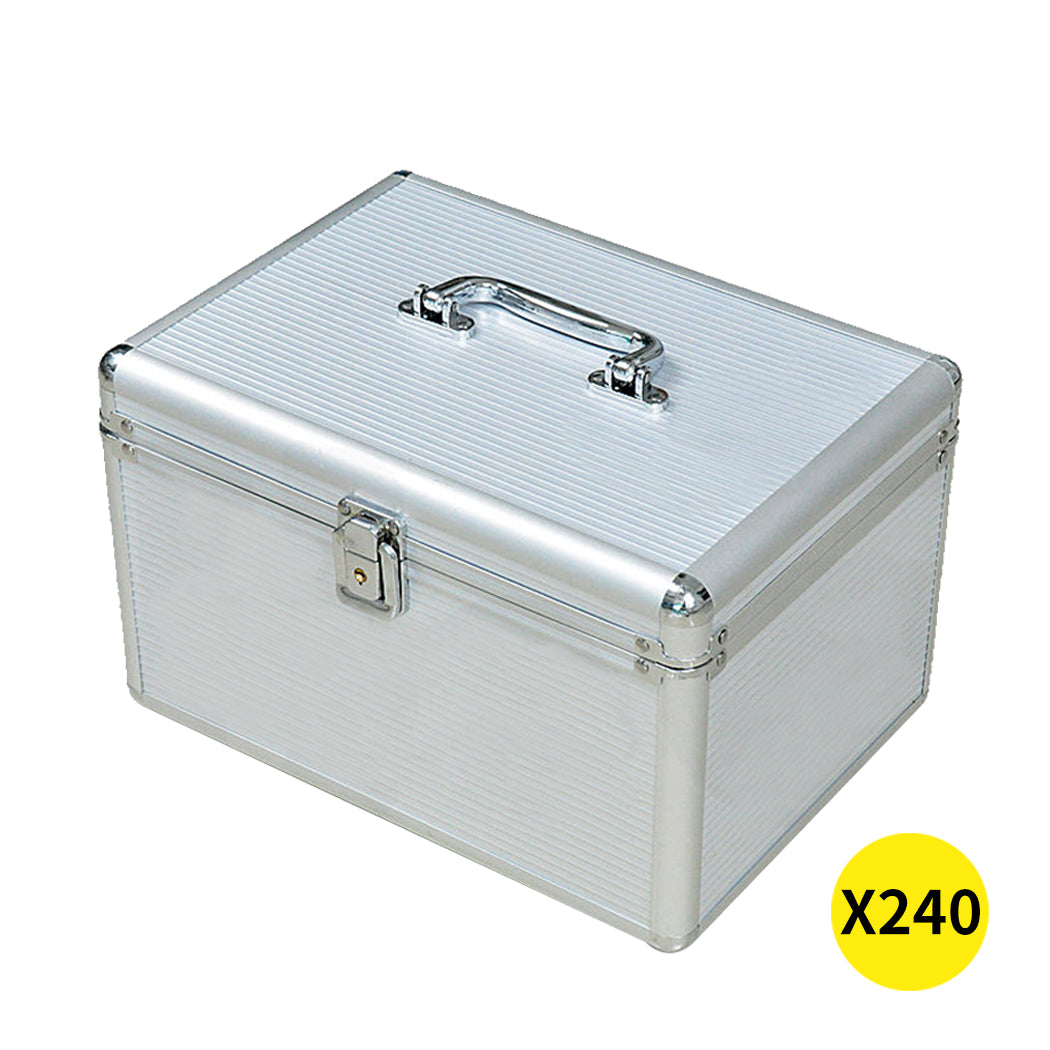 240 Discs Aluminium CD DVD Cases Bluray Lock Storage Box Organizer Free Inserts - image1