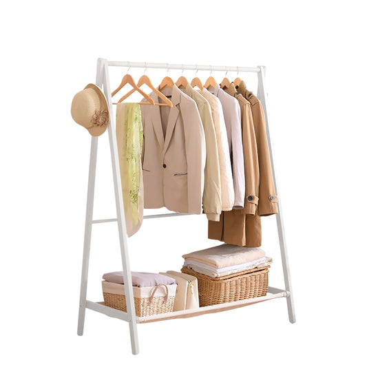 Clothes Rack Wooden Garment Hanging Stand Closet Storage Organiser Shelf - image1