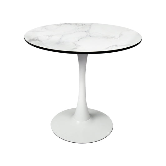 Levede Dining Table Kitchen Swivel Marble Tulip Outdoor Round Metal White - image1