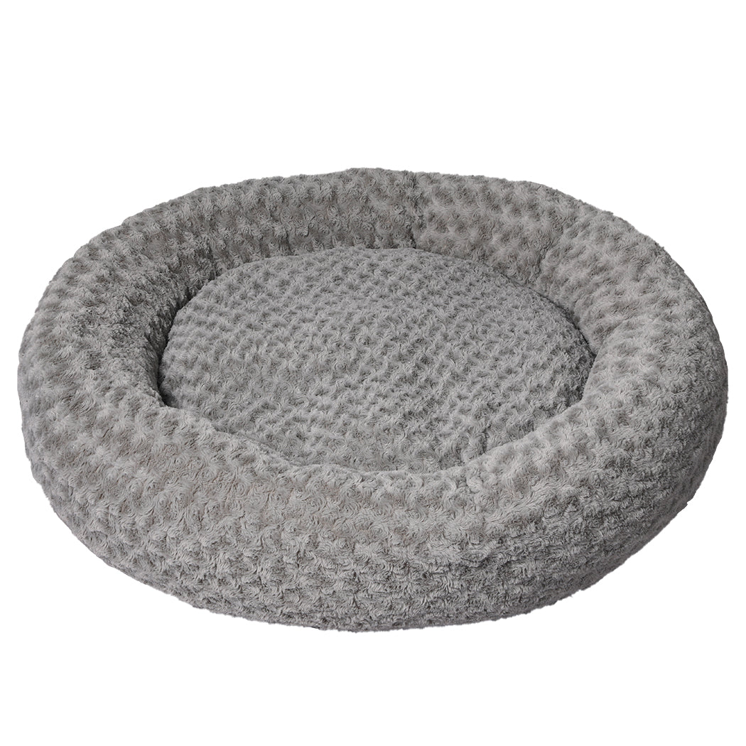 Calming Dog Bed Warm Soft Plush Sofa Pet Cat Cave Washable Portable Grey XL - image2