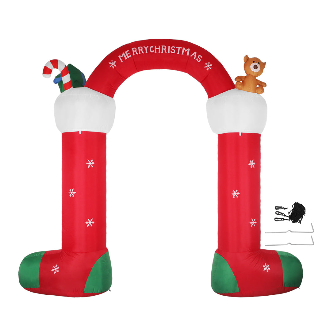 Santaco Christmas Inflatable Decor Stocking Arch 3M LED Lights Xmas Party - image1