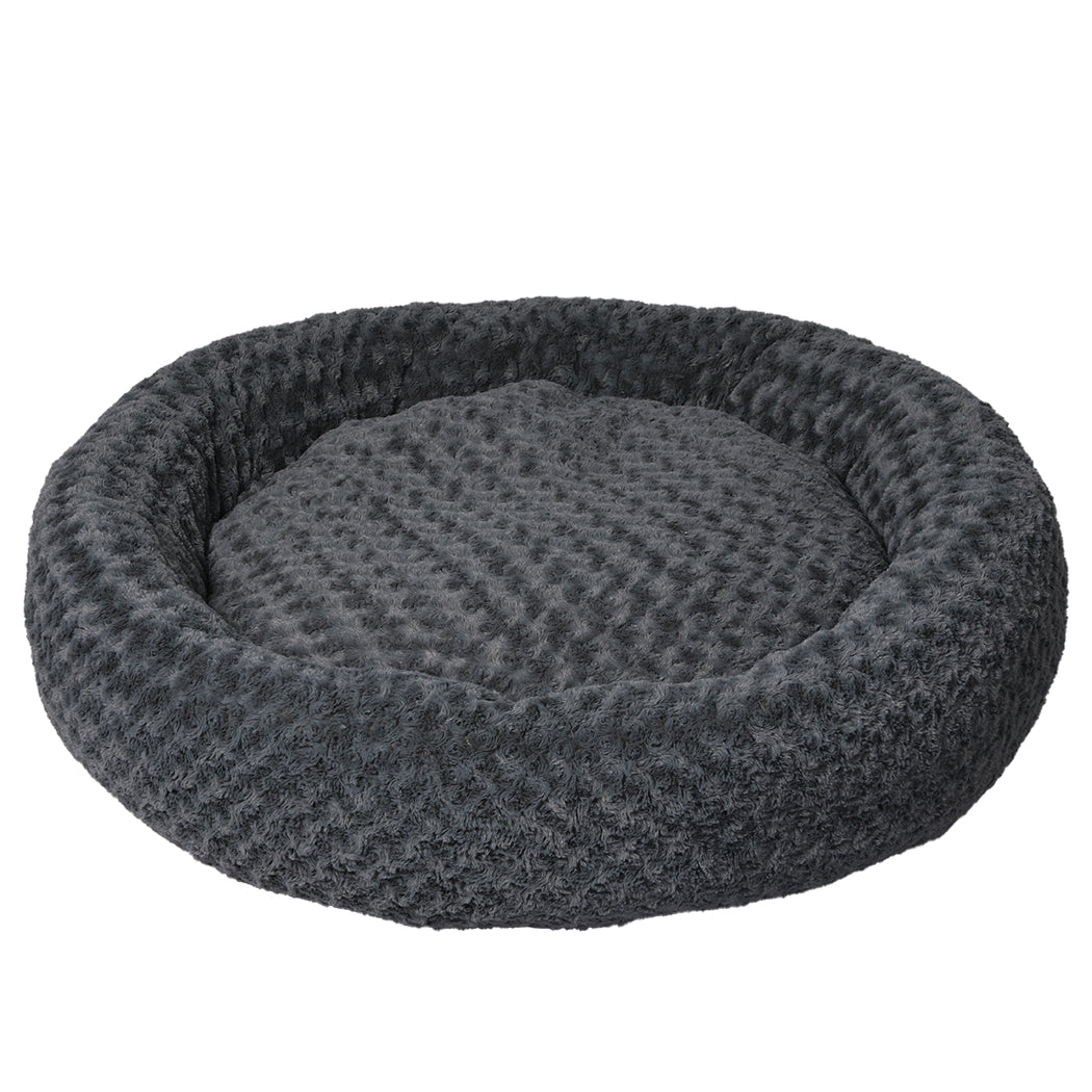 Calming Dog Bed Warm Soft Plush Pet Cat Cave Washable Portable Dark Grey XL - image2