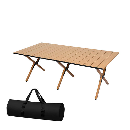Levede Folding Camping Table Foldable Portable Picnic Outdoor Egg Roll BBQ Desk - image1