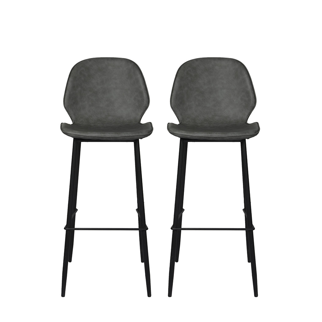 Levede 2x Bar Stool Counter Chair PU Leather Kitchen Pub Restaurant Padded Seat - image2