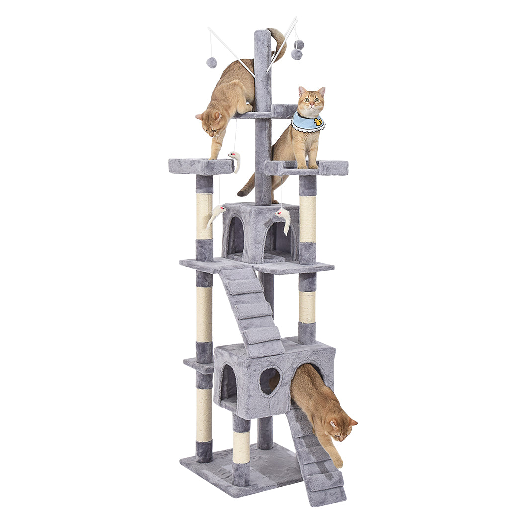 2.1M Cat Scratching Post Tree Gym House Condo Furniture Scratcher Tower - image2