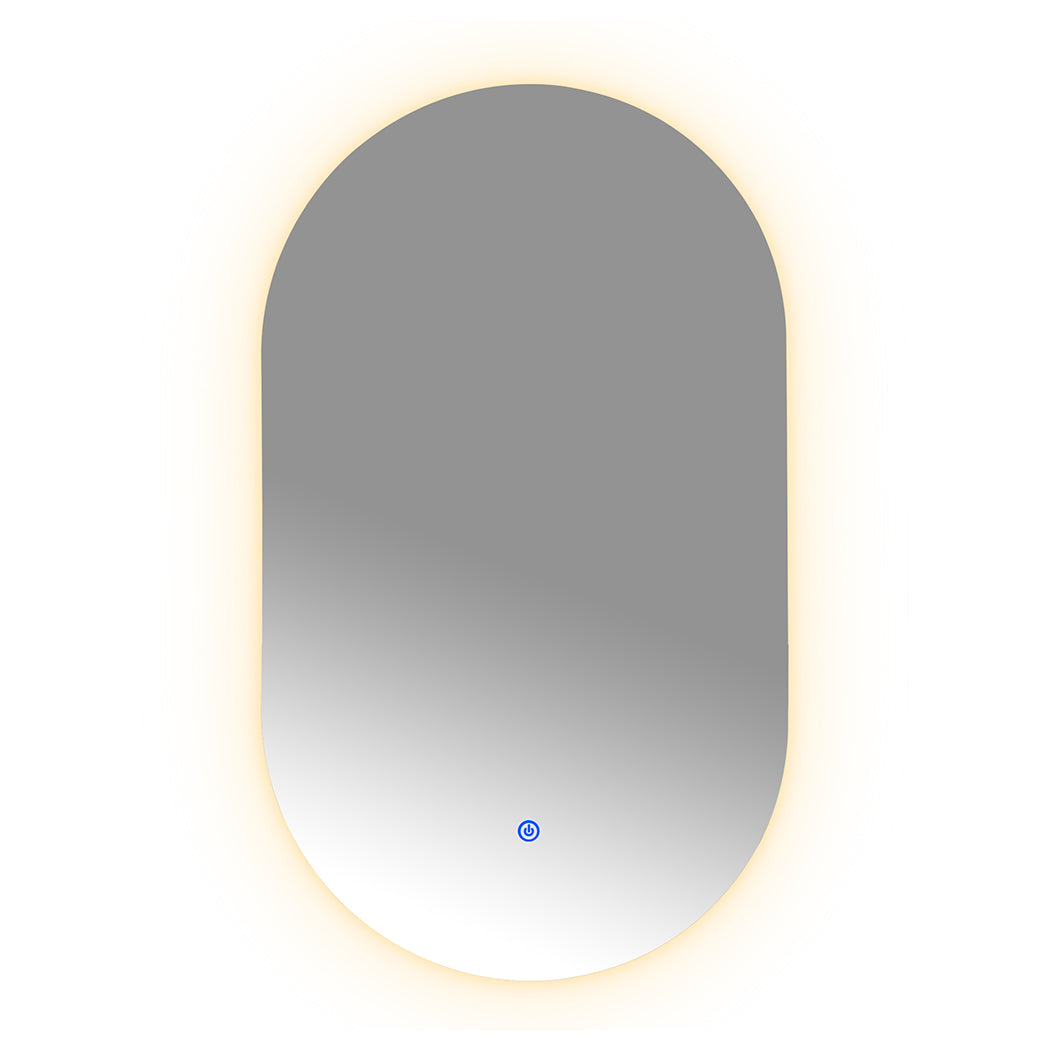 EMITTO LED Wall Mirror Oval Anti-fog Bathroom Mirrors Makeup Light 50x90cm - image2