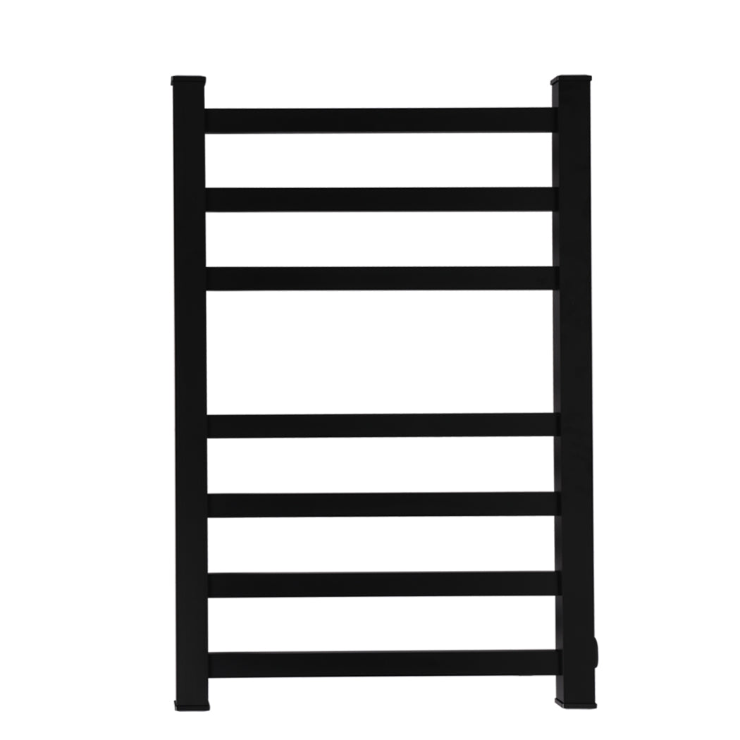 Dutxa Heated Towel Rail Rack Bathroom Electric Rails 7 Bars 130W  Warmer Black - image2