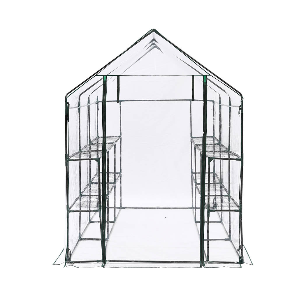 3 Tier Walk In Greenhouse Garden Shed PVC Cover Film Tunnel Green House Plant - image2