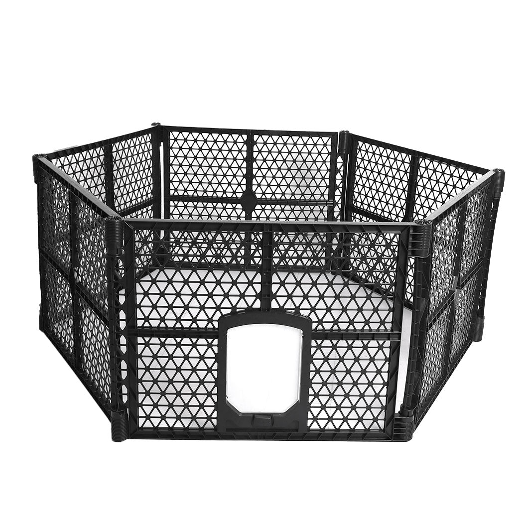 Pet Playpen Foldable Protable Dog Play Pens Plastic Garden Outdoor 6 Panels - image2