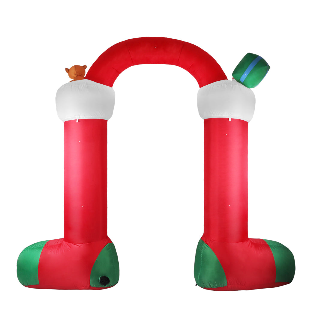 Santaco Christmas Inflatable Decor Stocking Arch 3M LED Lights Xmas Party - image2