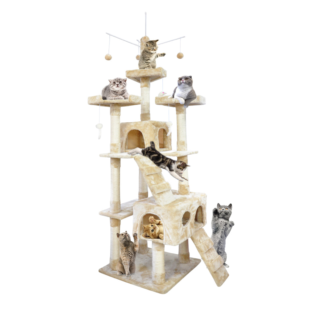 2.1M Cat Scratching Post Tree Gym House Condo Furniture Scratcher Tower - image2