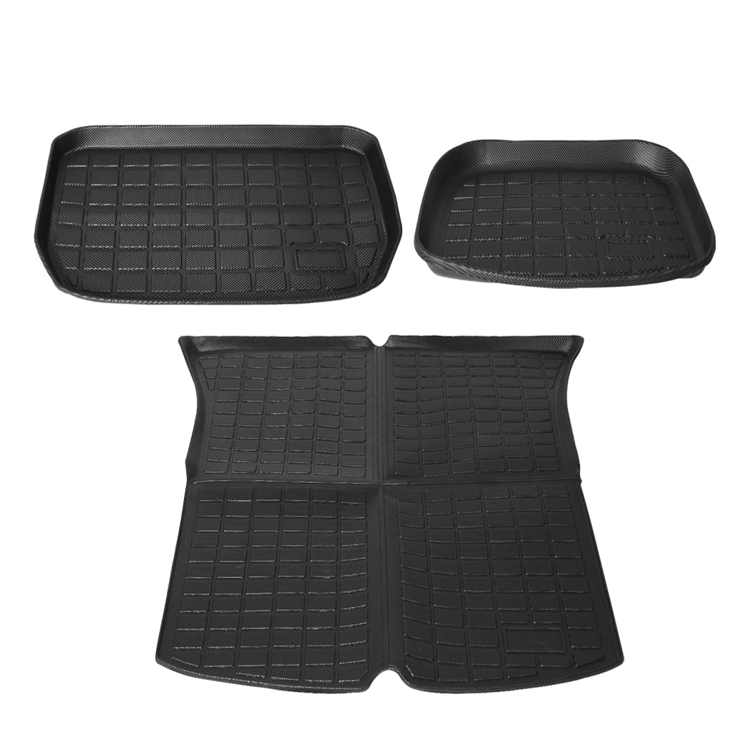 Manan Tesla Model Y Floor Mats Front Rear Trunk +Toolbox Anti-Slip Car Carpets - image2