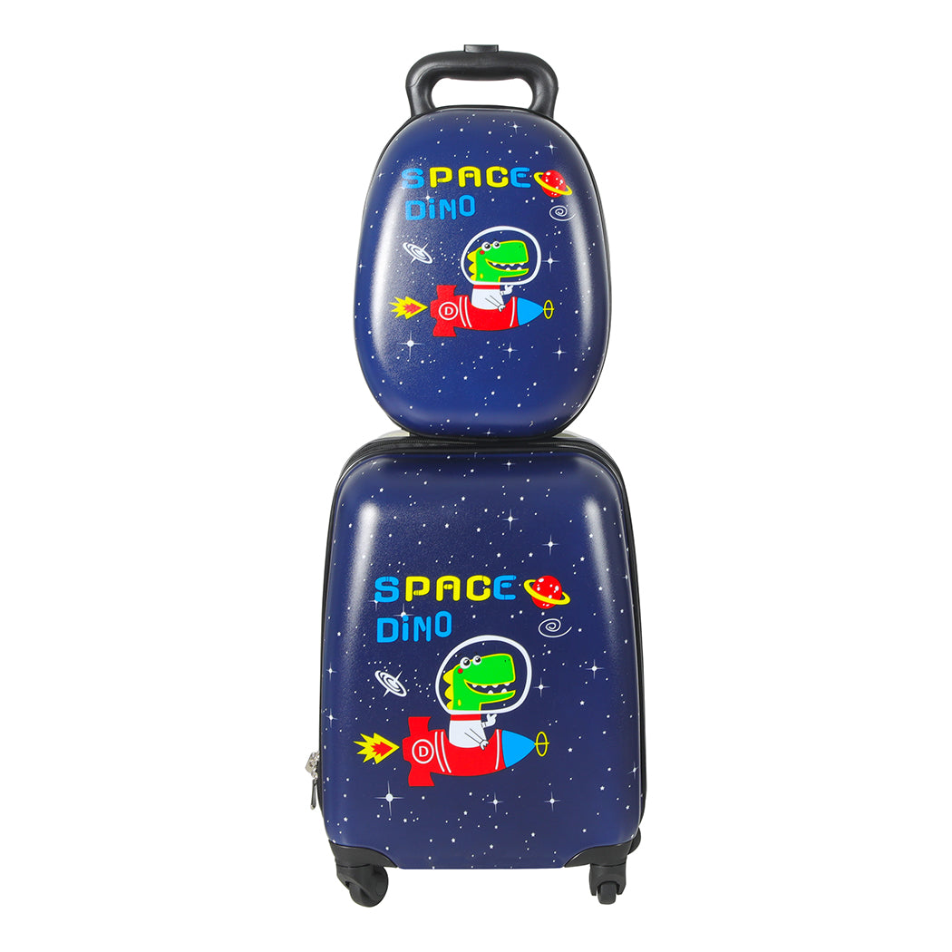 BoPeep 16''13'' 2PCS Kids Luggage Set Travel Suitcase Child Space Dino Backpack - image2