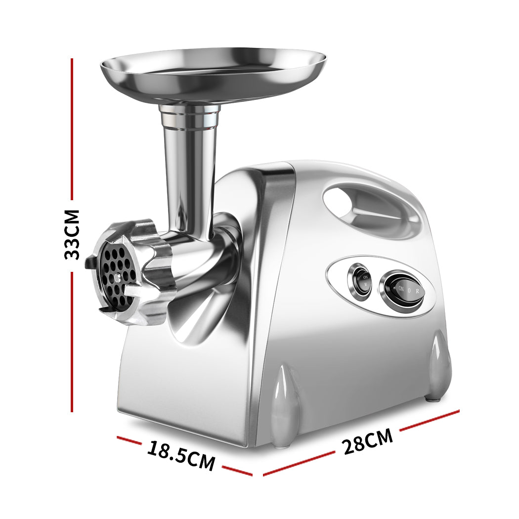 2800W Electric Meat Grinder Mincer Sausage Filler Kibbe Maker Stuffer Kitchen Silver - image3