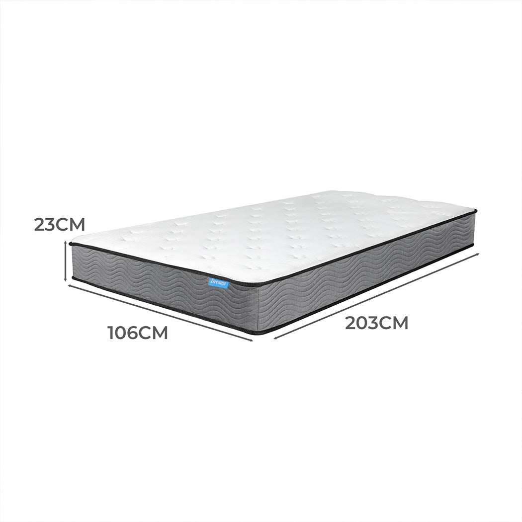 Dreamz Spring Mattress Pocket Bed Coil Sleep Foam Extra Firm King Single 23CM - image3