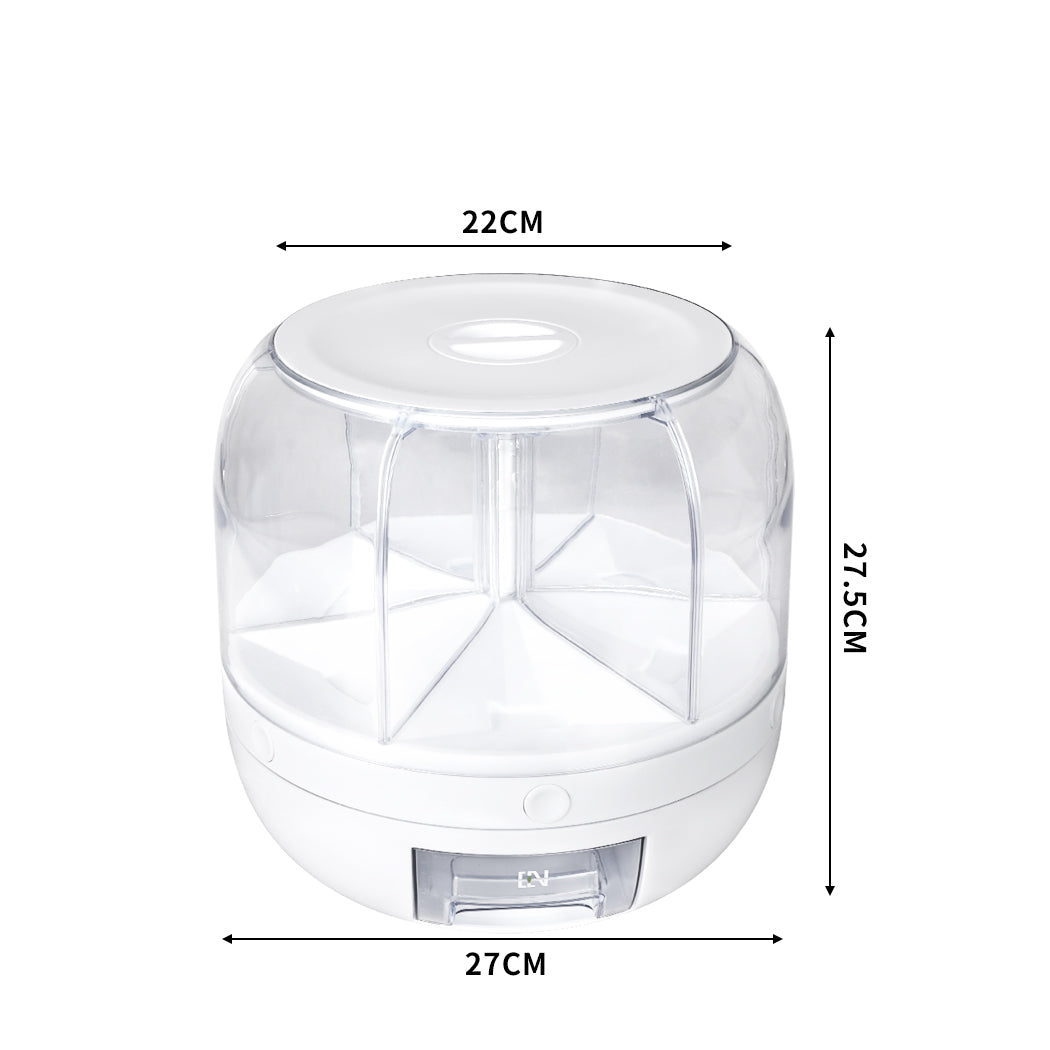 TOQUE Grain Storage Cereal Dispenser Rice Container Kitchen Rotating Food Case - image3