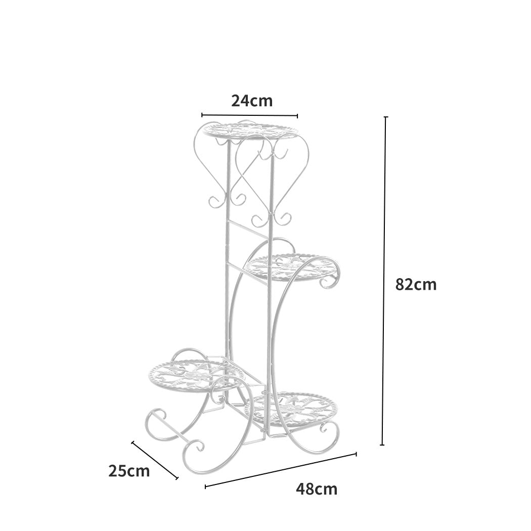 Plant Stand Outdoor Indoor Metal Flower Pots Rack Corner Planter Shelf - image3